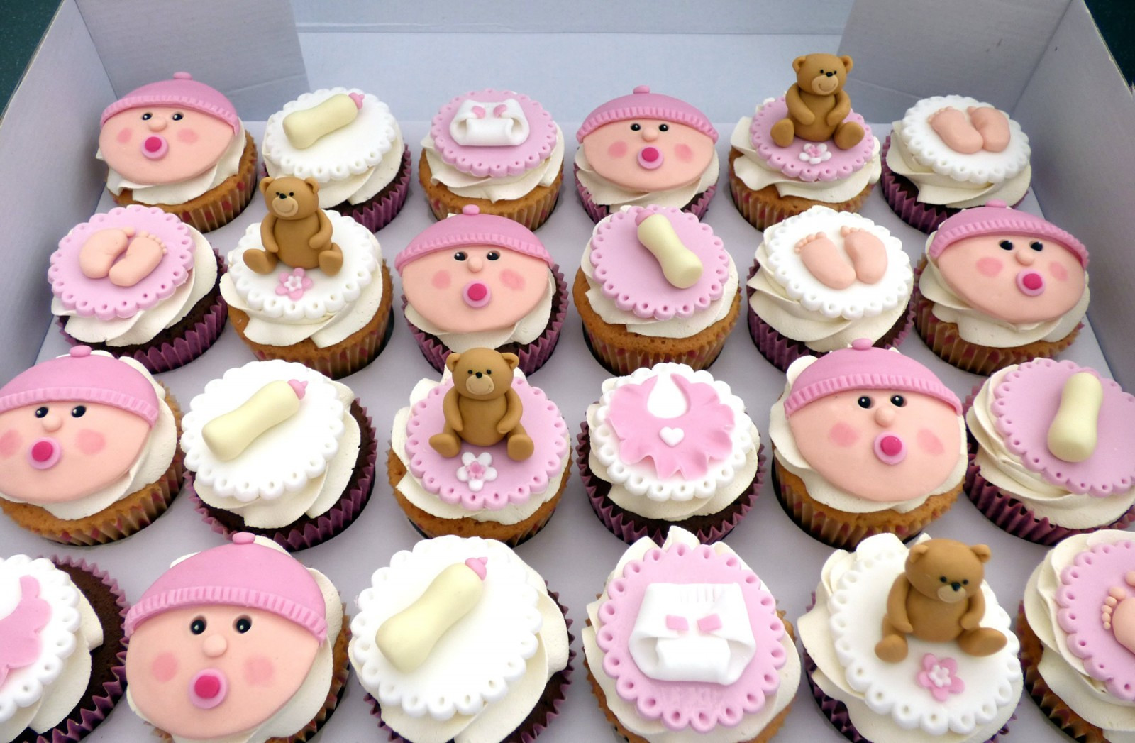 Baby Girl Cupcakes
 Baby Shower Christening Cupcakes for a Girl Susie s Cakes