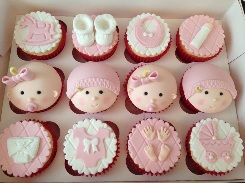 Baby Girl Cupcakes
 Christening Baby Shower and Gender Reveal Cakes