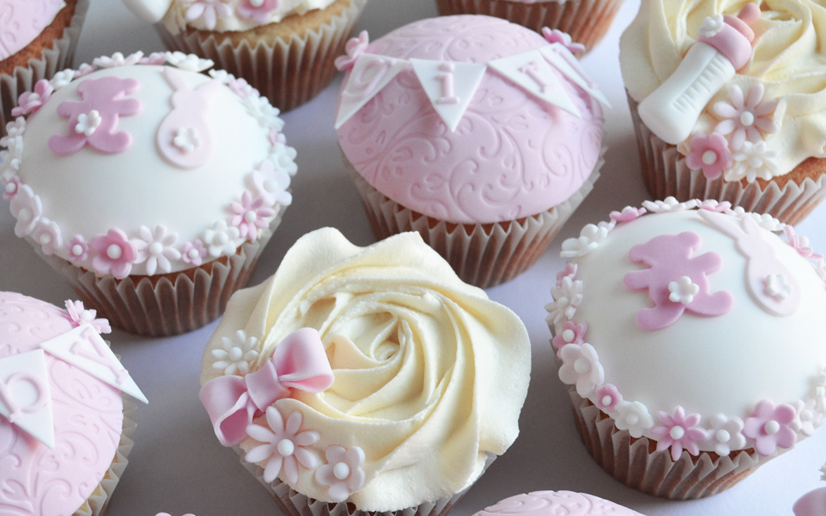 Baby Girl Cupcakes
 Pink Baby Shower Cakes & cupcakes cake maker Liverpool