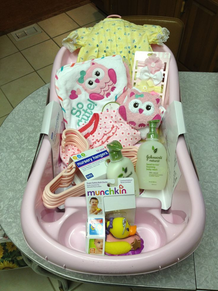 Baby Girl Gift Ideas Pinterest
 Baby girl bathtub t basket baby shower ideas