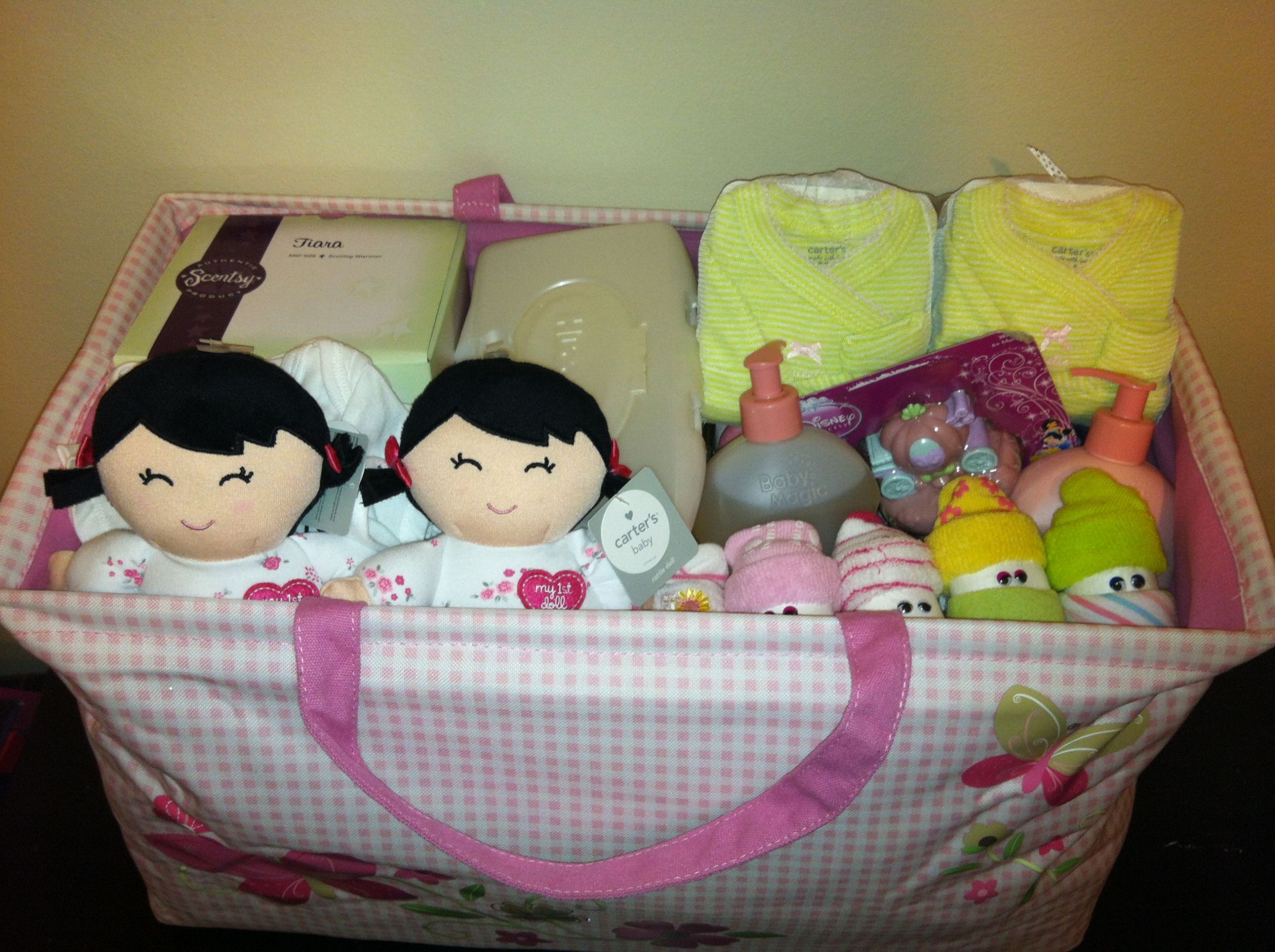 Baby Girl Gift Ideas Pinterest
 Twin Girl Baby Shower Gift Basket Gift Ideas