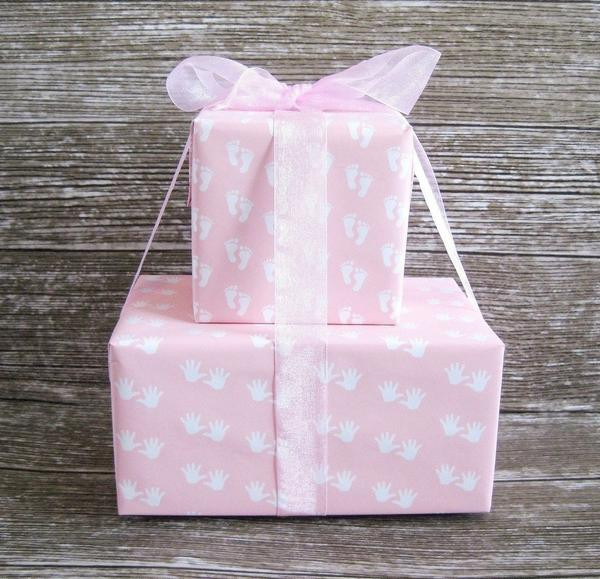 Baby Girl Gift Wrapping Ideas
 Baby Girl Pink Wrapping Paper Gender Reveal Gift Wrap