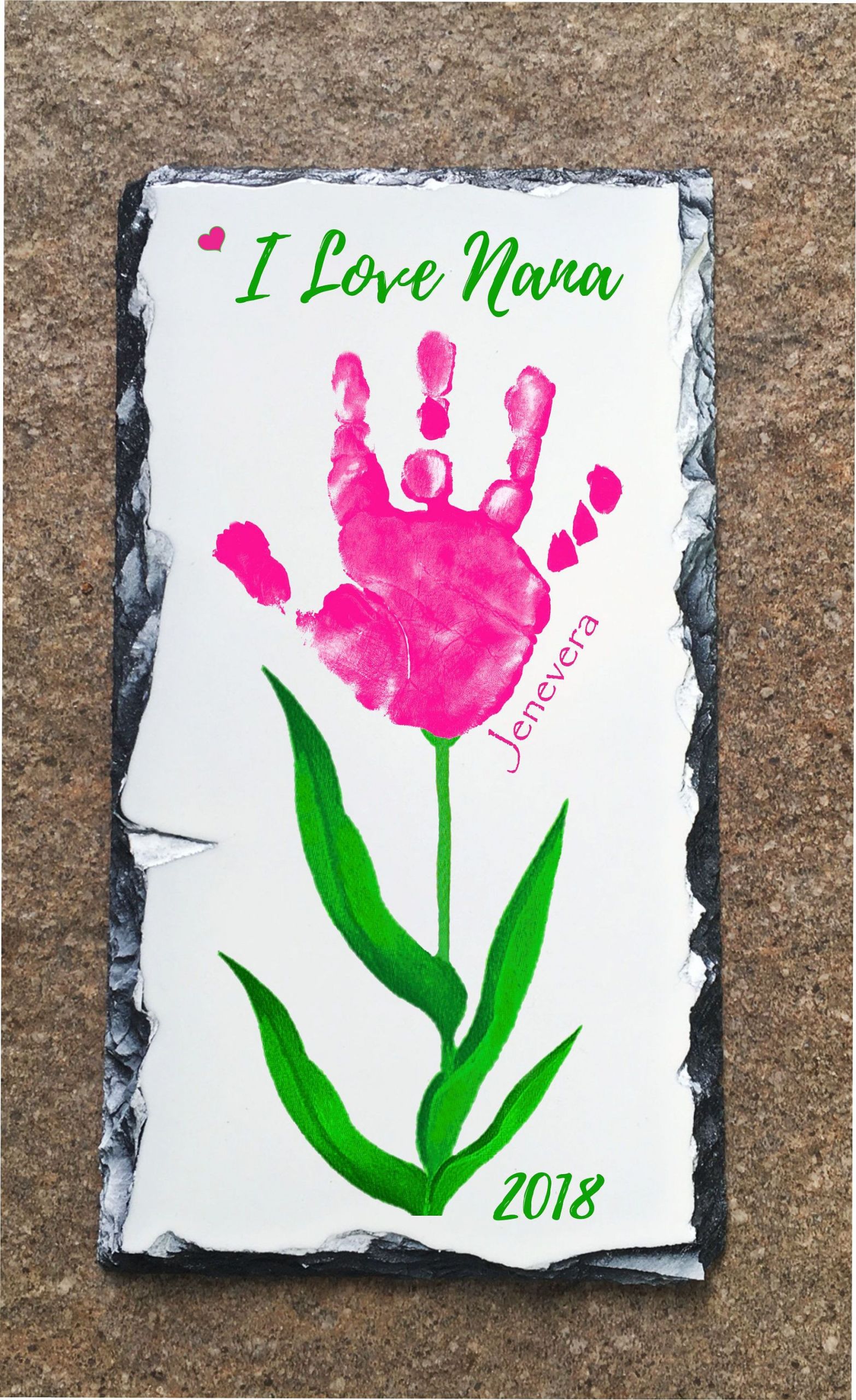 Baby Handprint Craft
 Baby Hand and Footprint Flower Slate using child s actual