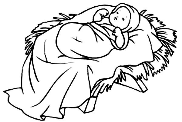 Baby Jesus In A Manger Coloring Pages
 Baby Jesus In A Manger Cliparts