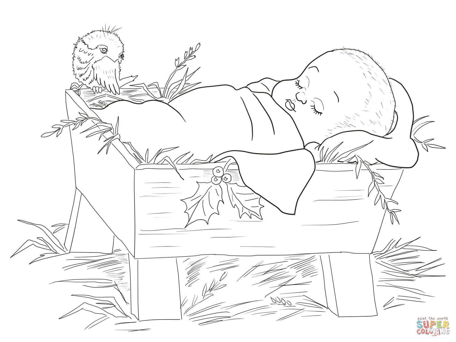 Baby Jesus In A Manger Coloring Pages
 Pencil The Nativity Scene Coloring Pages