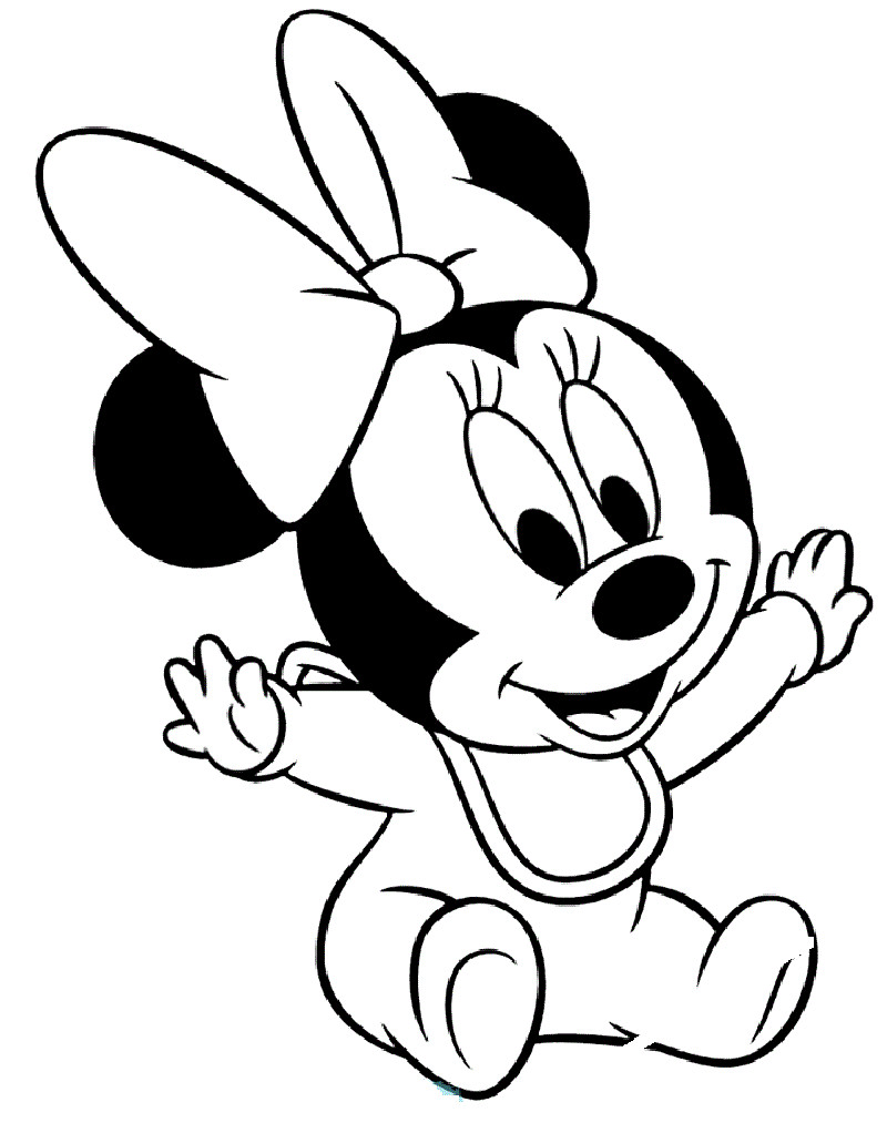 Baby Minnie Coloring Pages
 Baby Minnie Mouse Coloring Pages Cute Style
