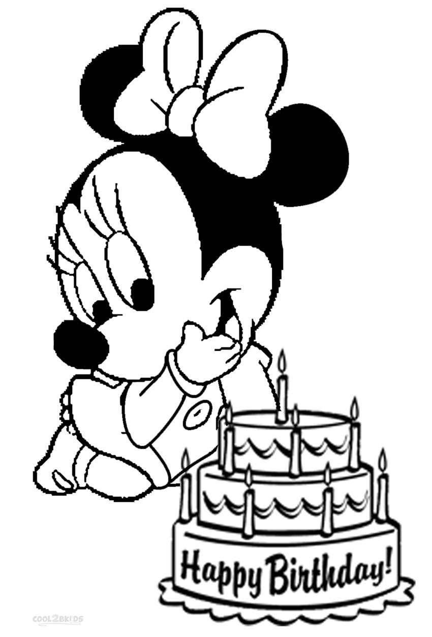 Baby Minnie Coloring Pages
 Printable Minnie Mouse Coloring Pages For Kids