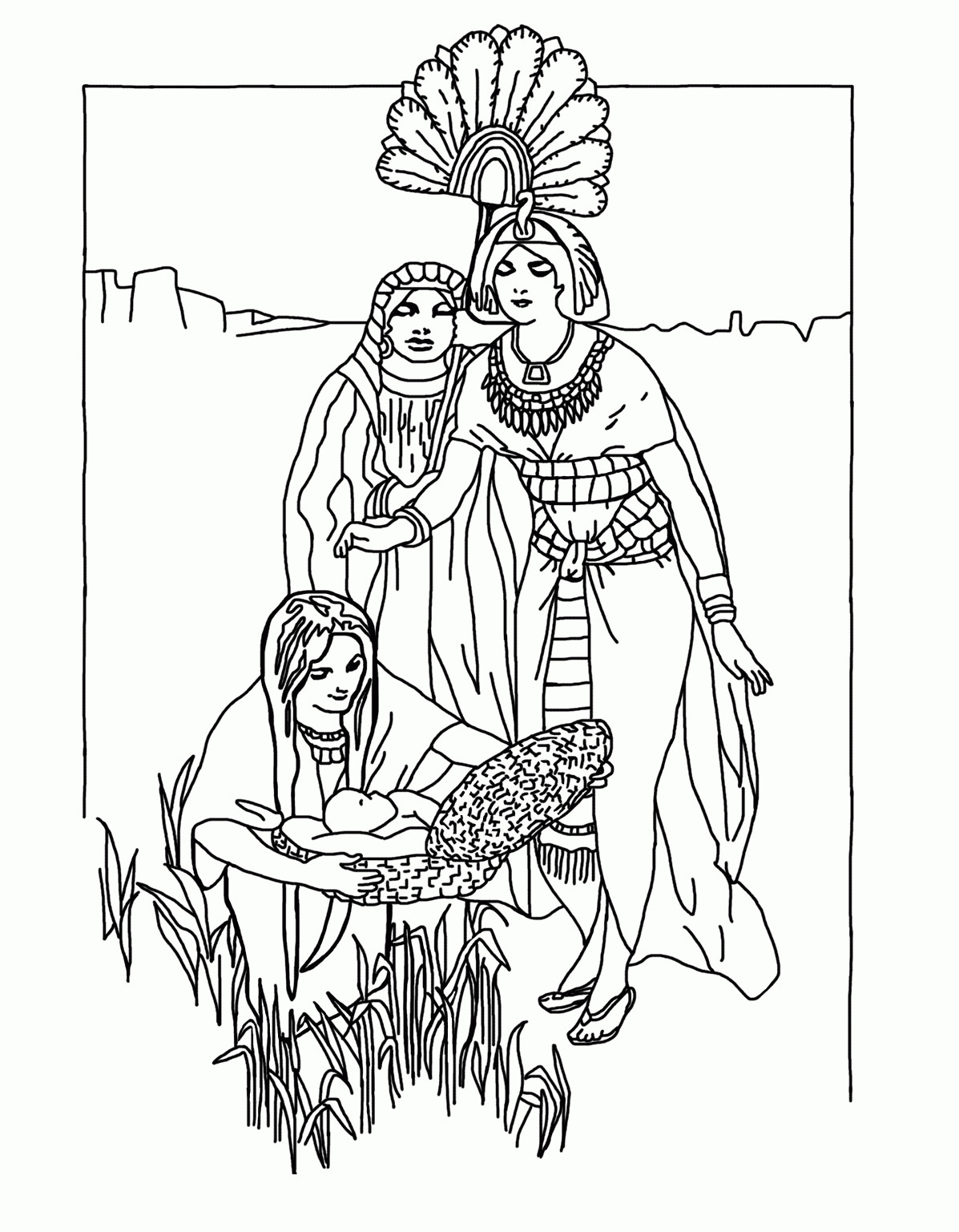 Baby Moses Coloring Sheets
 Baby Moses Coloring Page Coloring Home