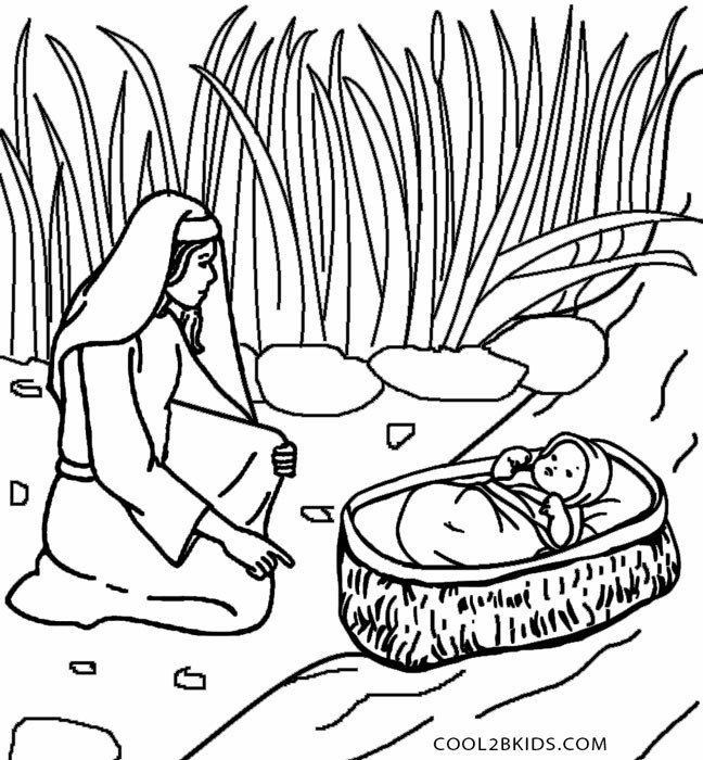 Baby Moses Coloring Sheets
 Printable Moses Coloring Pages For Kids