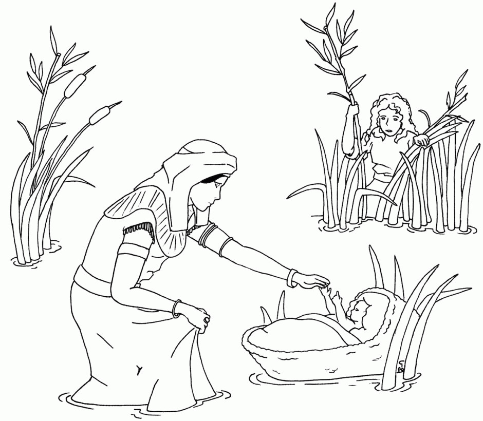 Baby Moses Coloring Sheets
 Baby Moses Coloring Pages Coloring Home