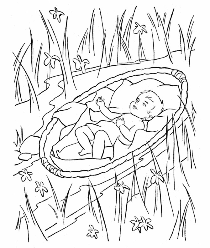 Baby Moses Coloring Sheets
 Printable Moses Coloring Pages