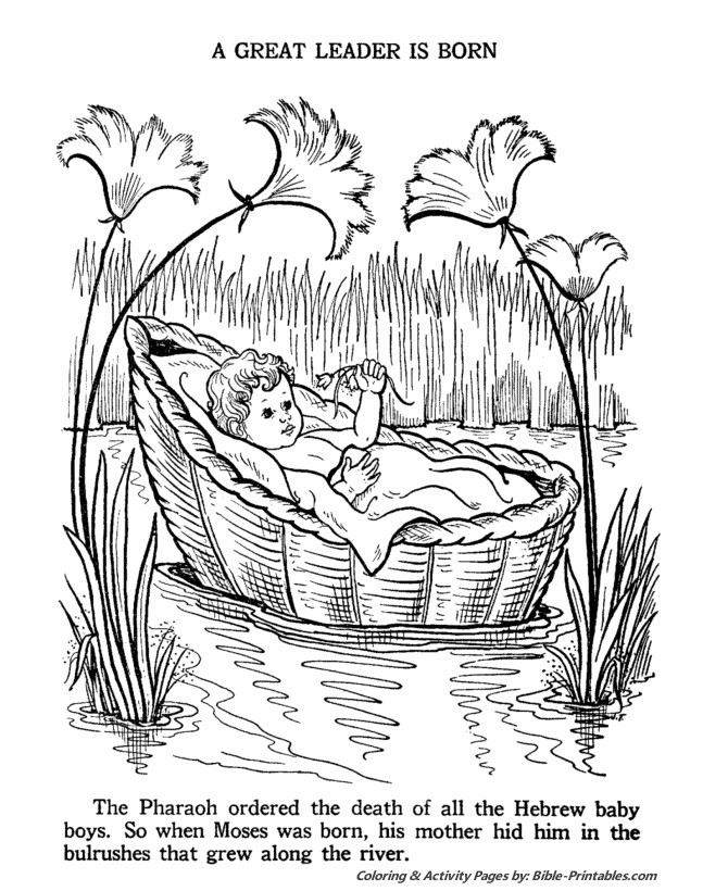 Baby Moses Coloring Sheets
 Baby Moses Old Testament Coloring Pages
