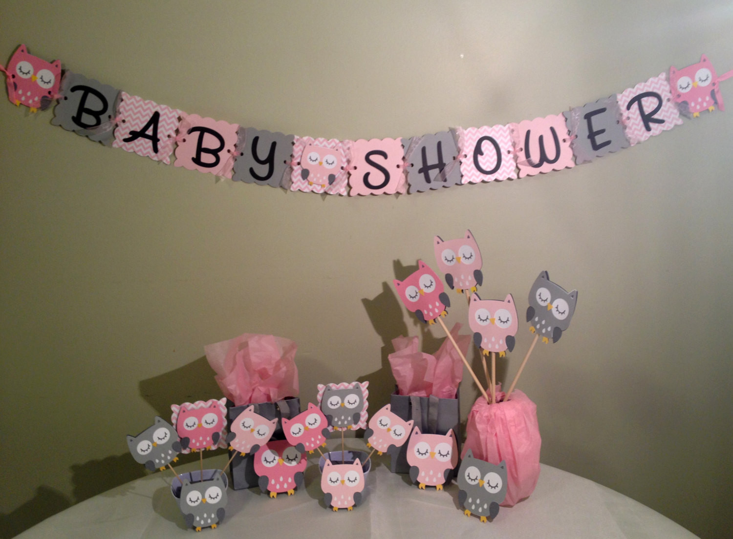 Baby Owls Decor
 Owl Baby Shower Decorations Package Owl Baby Shower Pink