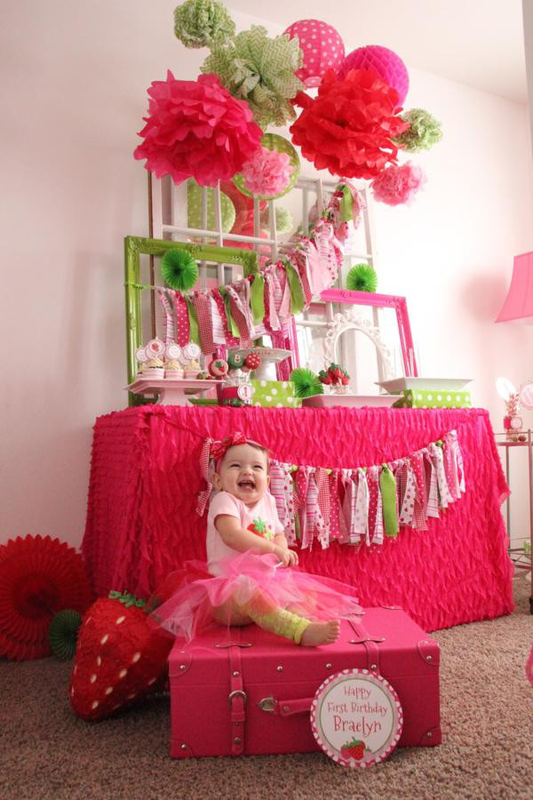Baby Party Themes For 1St Birthdays
 Kara s Party Ideas Strawberry 1st Birthday Party