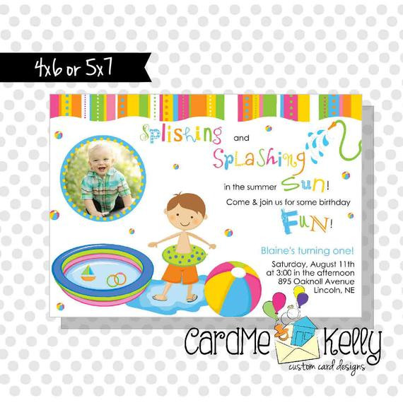 Baby Pool Party
 Printable Boy or Girl Kid Baby Pool Party Summer Party