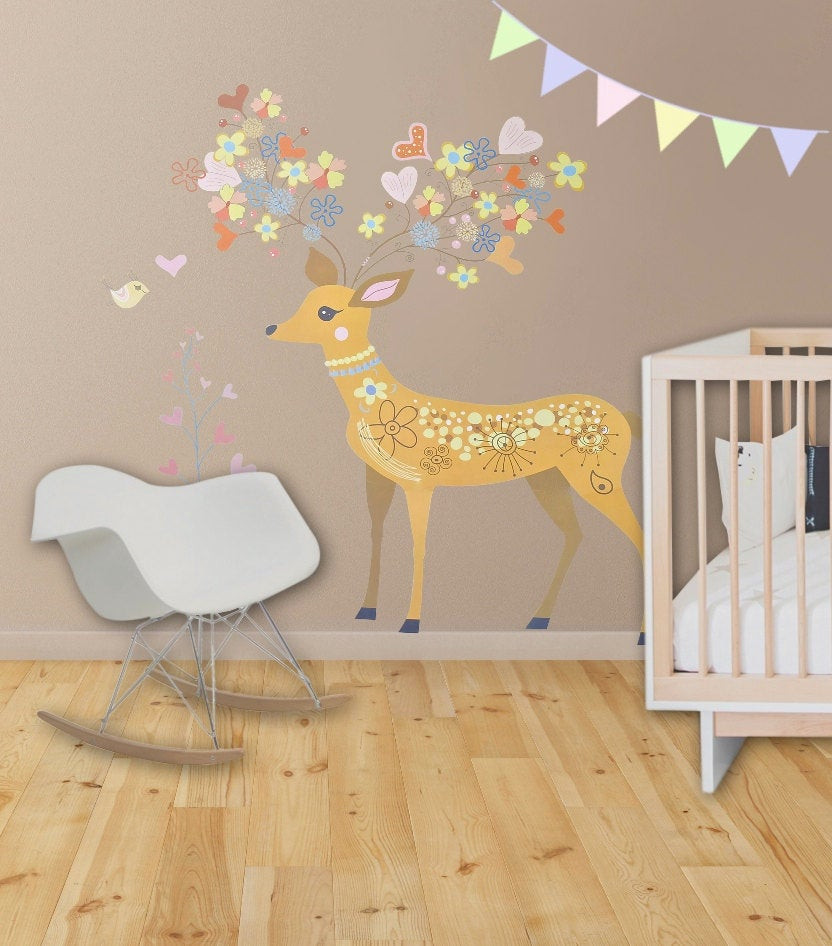 Baby Room Deer Decor
 Baby Girl Nursery Decor Deer Antler Rustic by