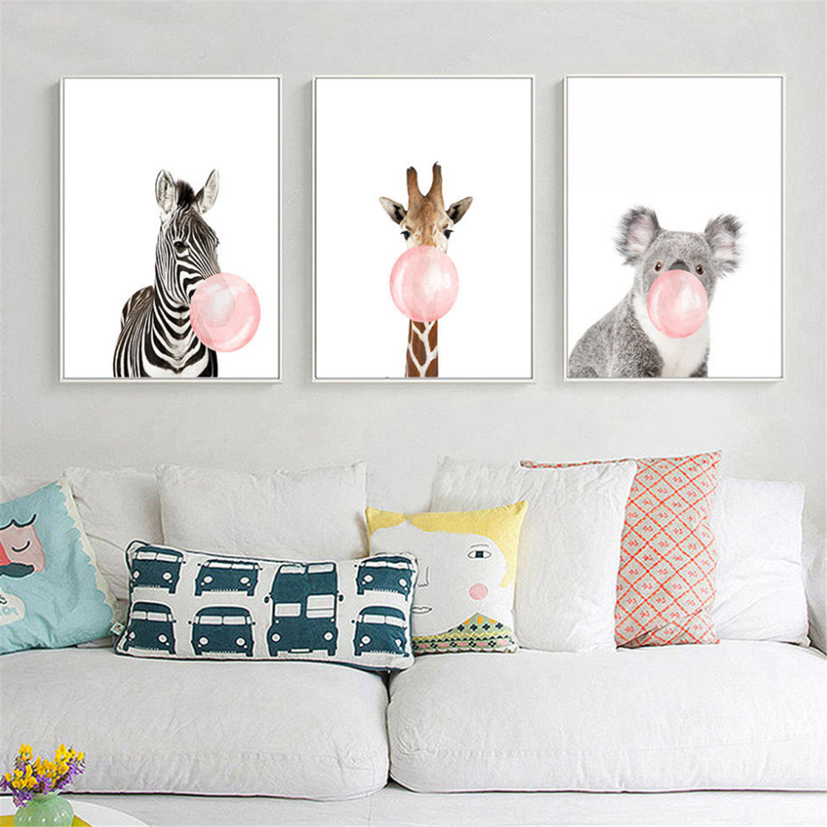 Baby Room Wall Decorations
 Animal Koala Giraffe Zebra Canvas Poster Nursery Wall Art