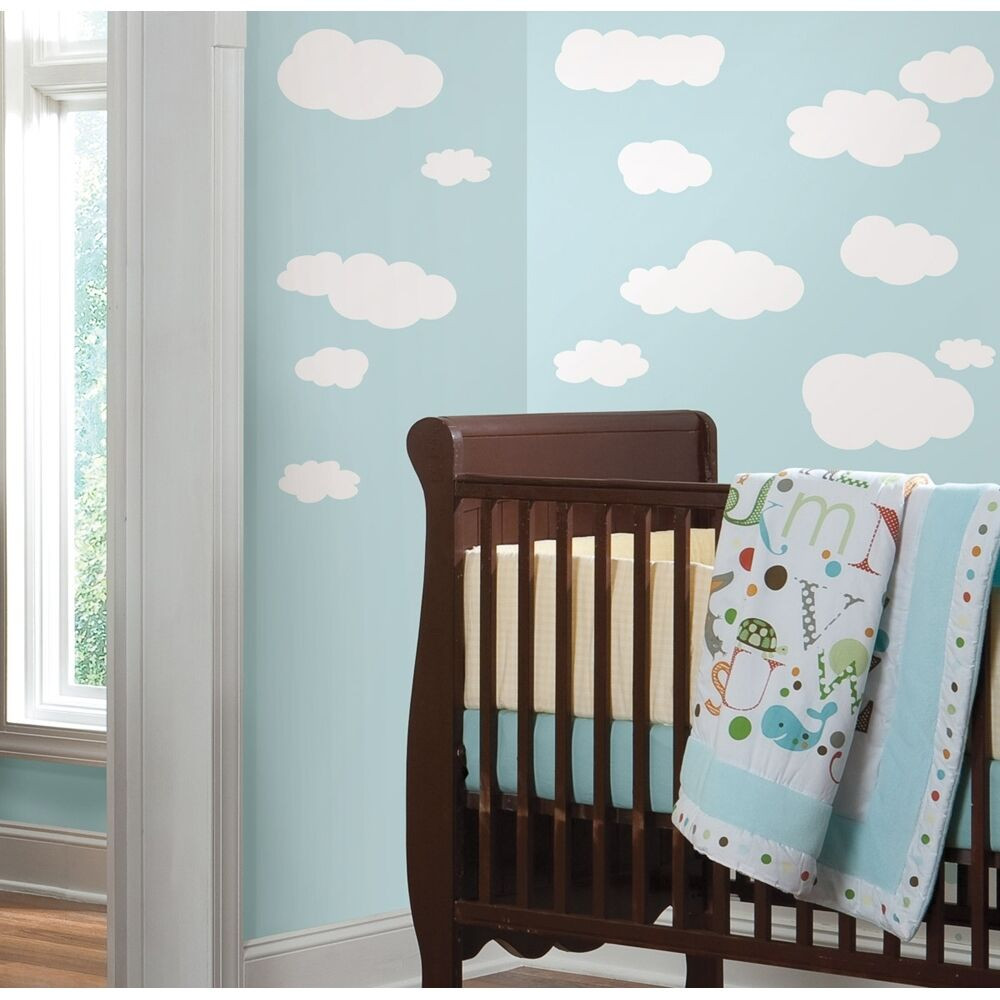 Baby Room Wall Decorations
 WHITE CLOUDS WALL DECALS 19 New Baby Nursery Sky Stickers