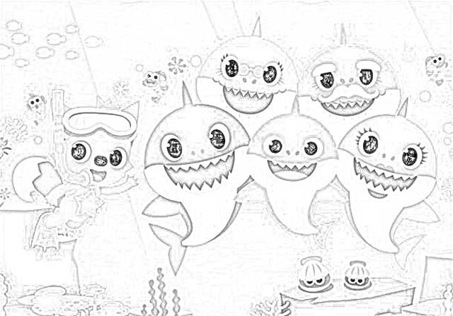 Baby Shark Coloring Pages Printable
 Coloring Pages Baby Shark Fingerling Coloring Pages Free