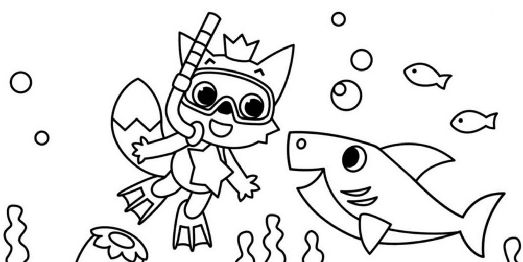 Baby Shark Coloring Pages Printable
 pinkfong and baby shark coloring sheet printable