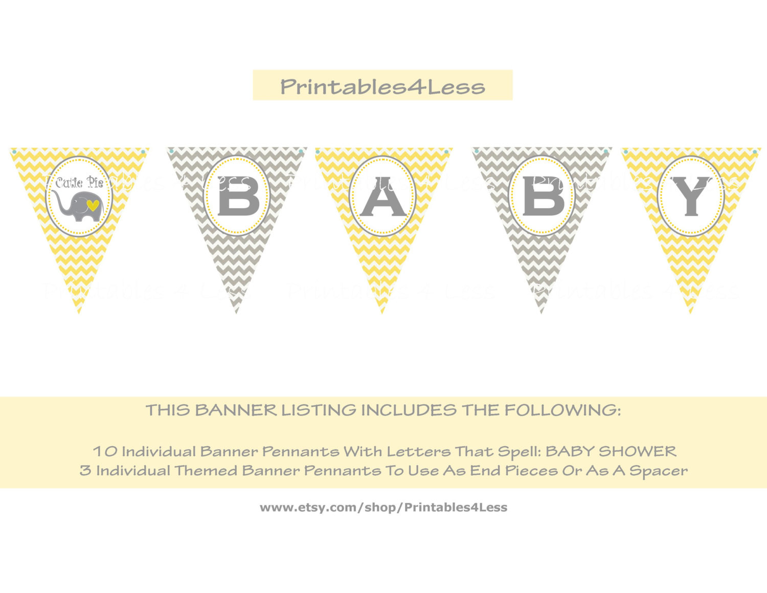 Baby Shower Banners Diy
 DIY Yellow Chevron Baby Shower Banner You Print Chevron