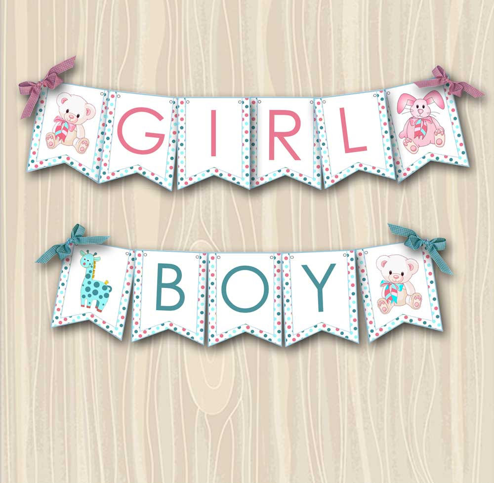 Baby Shower Banners Diy
 Baby Shower Banner DIY Custom Party Printable Boy or Girl