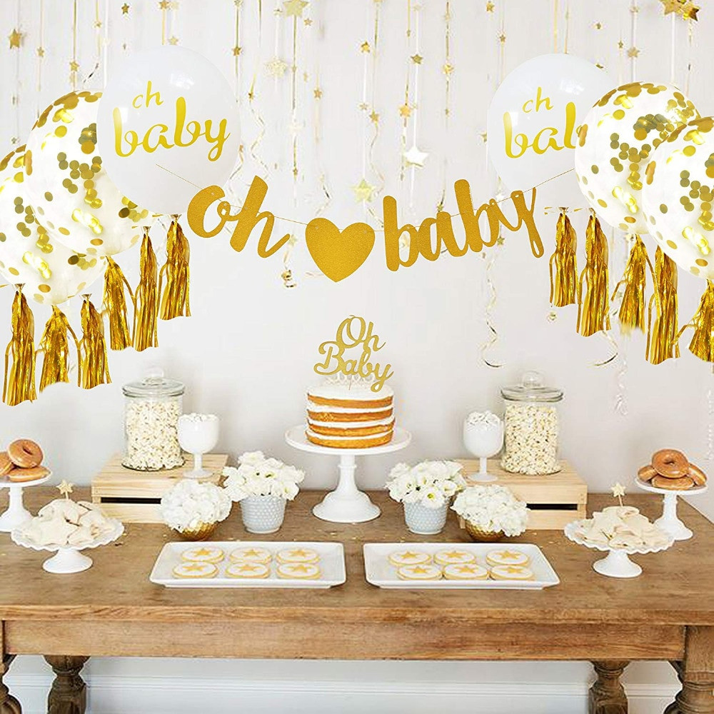 Baby Shower Decor Images
 Baby Shower Decorations Neutral Decor for boy & girl Gold