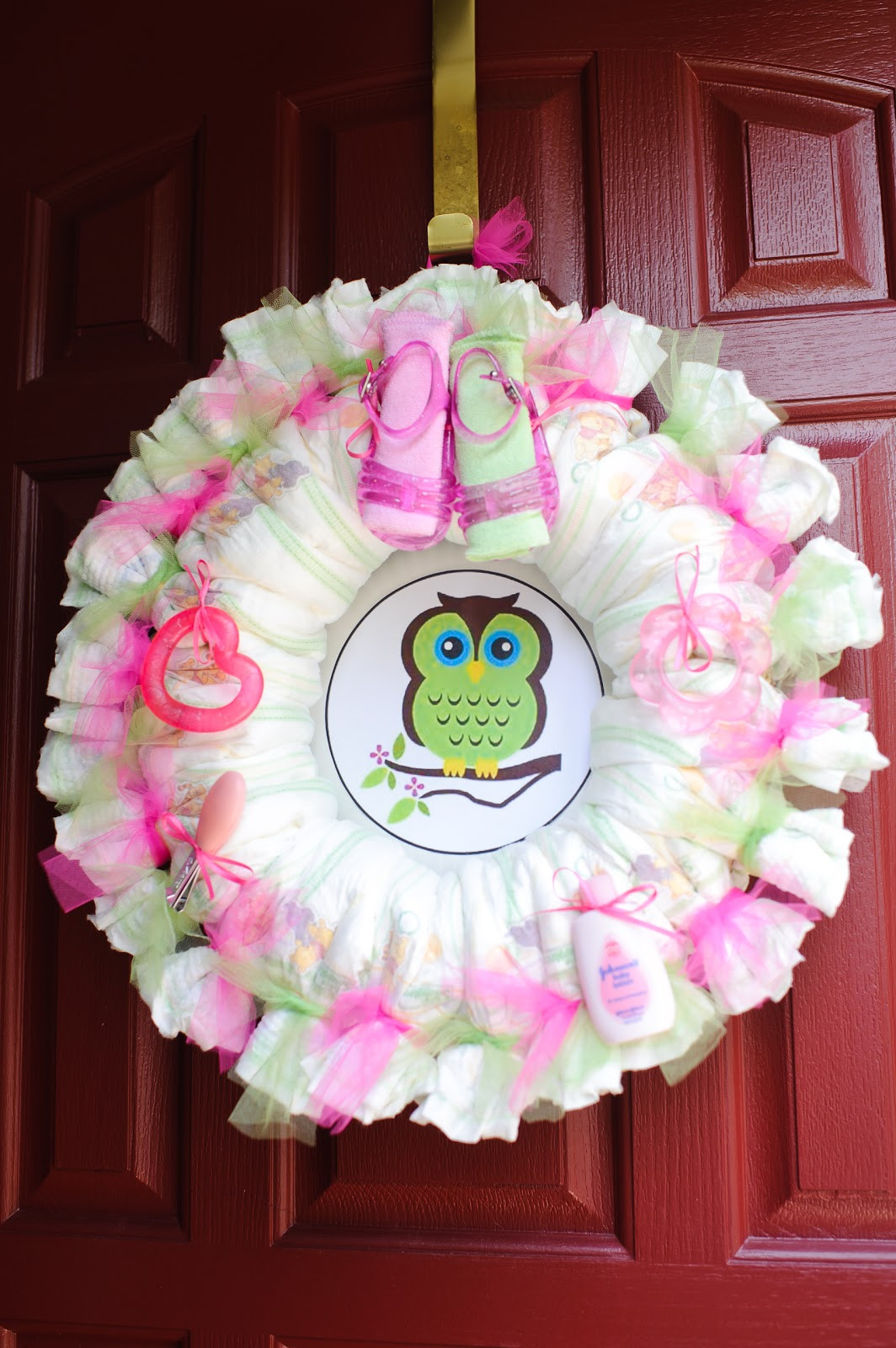 Baby Shower Decoration Ideas Pinterest
 The Mandatory Mooch Baby Shower Diaper Wreath