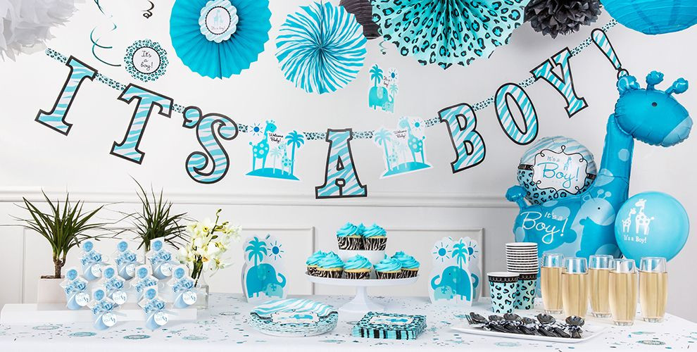 Baby Shower Decorations At Party City
 Blue Safari Baby Shower Decorations Party City