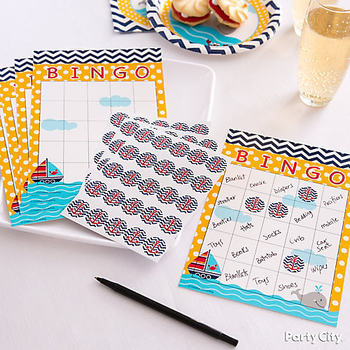 Baby Shower Games Party City
 Bingo Baby Shower Game Idea Nautical Baby Shower Ideas