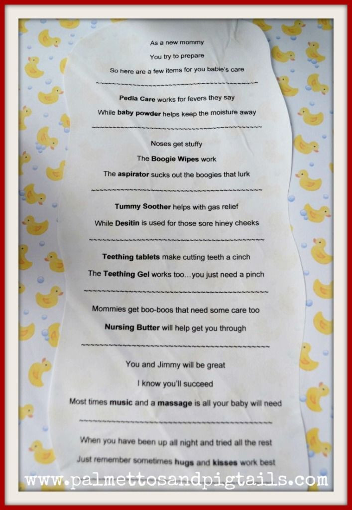 Baby Shower Gift Poems
 Adorable idea for a baby shower t A t basket of