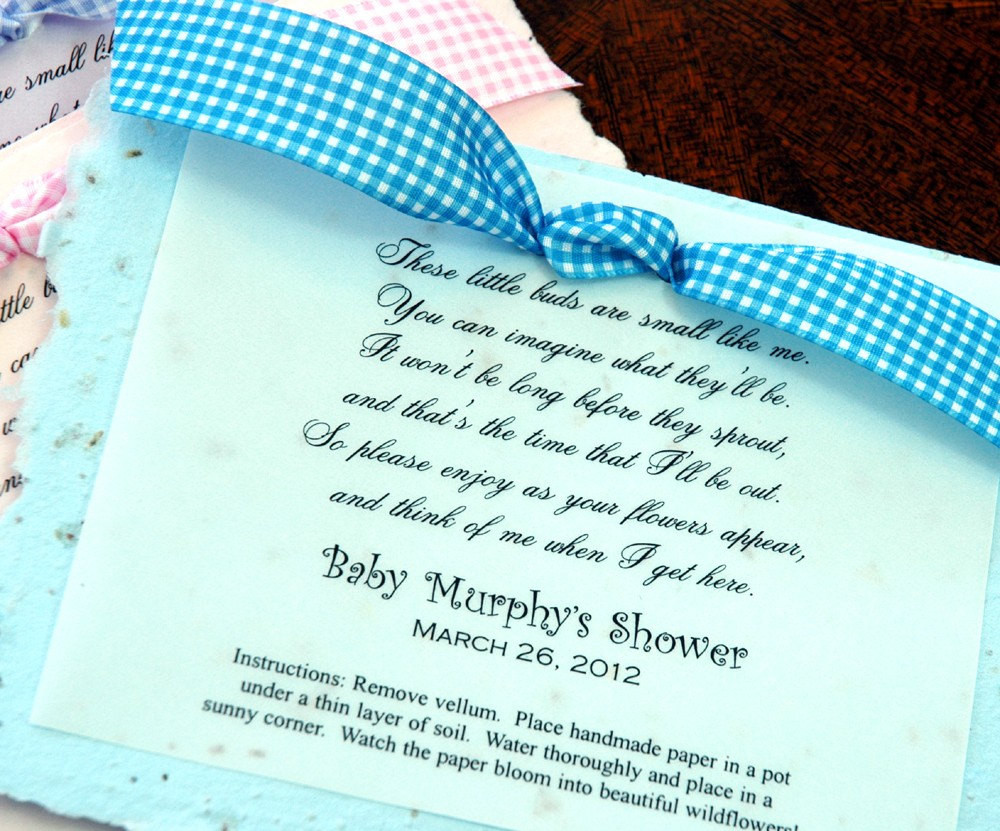 Baby Shower Gift Poems
 Baby Poem Plantable Baby Shower Party Favor Eco Friendly