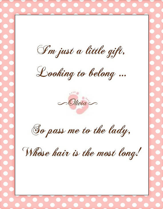 Baby Shower Gift Poems
 Guess The Next Line Baby Shower Poem Game