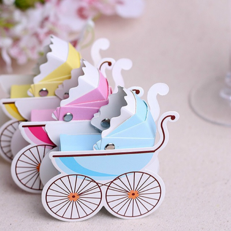 Baby Shower Party Favors DIY
 12pc DIY Baby Carriage Candy Box Birthday Boy Baby Shower