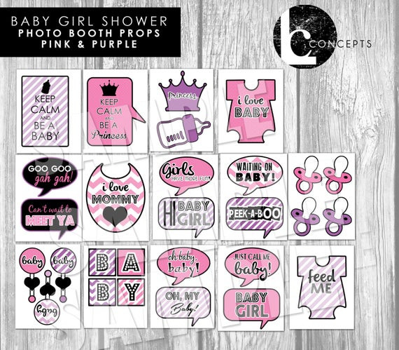 Baby Shower Photo Booth Props DIY
 Girl Baby Shower Booth Props DIY Ready to Print