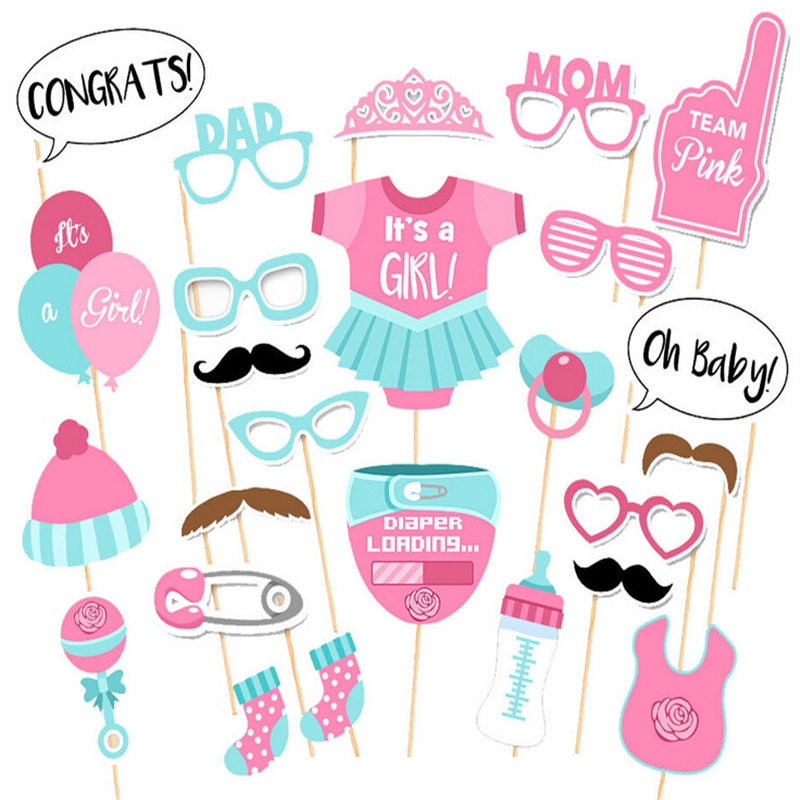 Baby Shower Photo Booth Props DIY
 Booth Baby Shower Decorations DIY Its A Girl