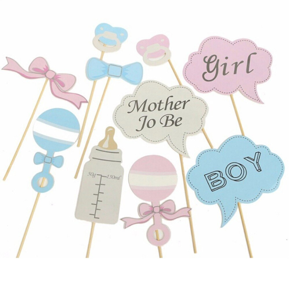 Baby Shower Photo Booth Props DIY
 10Pcs Booth Props DIY Bottle Baby Shower Boy Girl