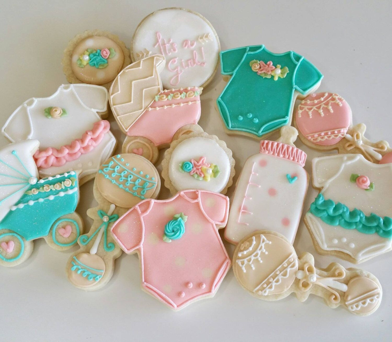 Baby Sugar Cookies
 girl baby shower sugar cookies royal icing baby shower