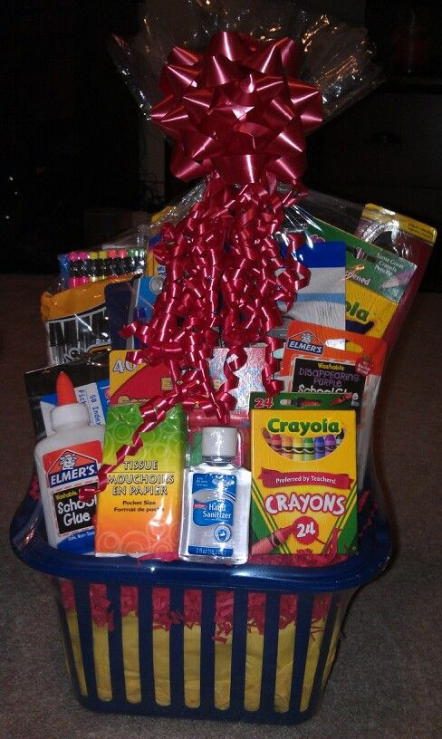Back To School Gift Basket Ideas
 Back to school basket I made and donated