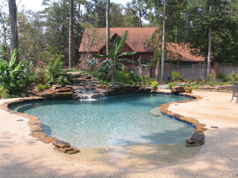 Backyard Beach Pool
 Hattiesburg In ground Gunite Pool Builder Vinyl Liner Pool