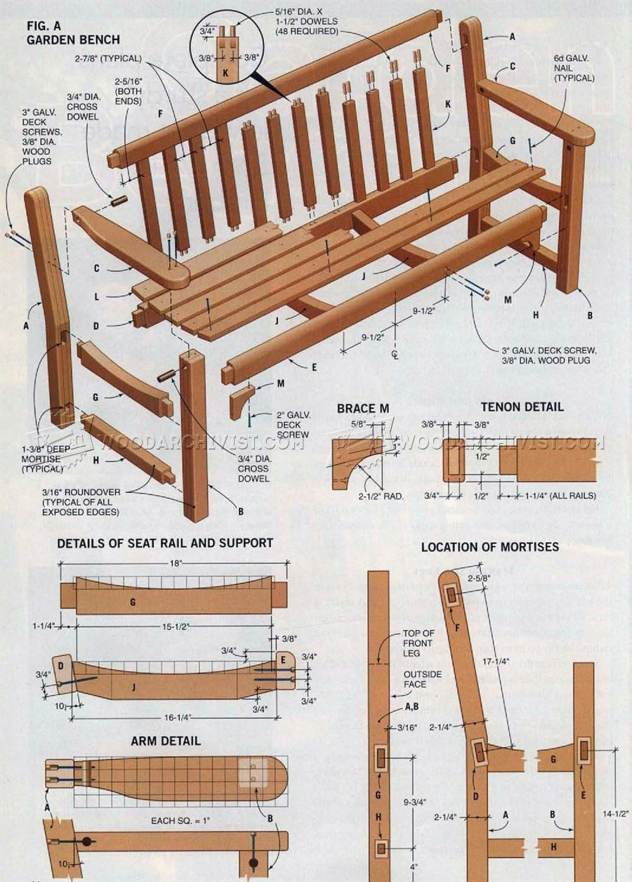 Backyard Bench Ideas
 Garden Bench Plans • WoodArchivist