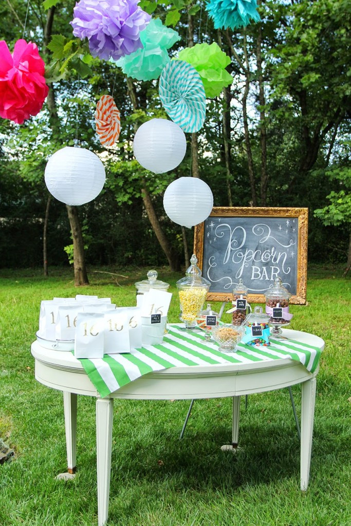 Backyard Birthday Party Ideas Sweet 16
 Sweet 16 Outdoor Movie Party Sources and How To’s