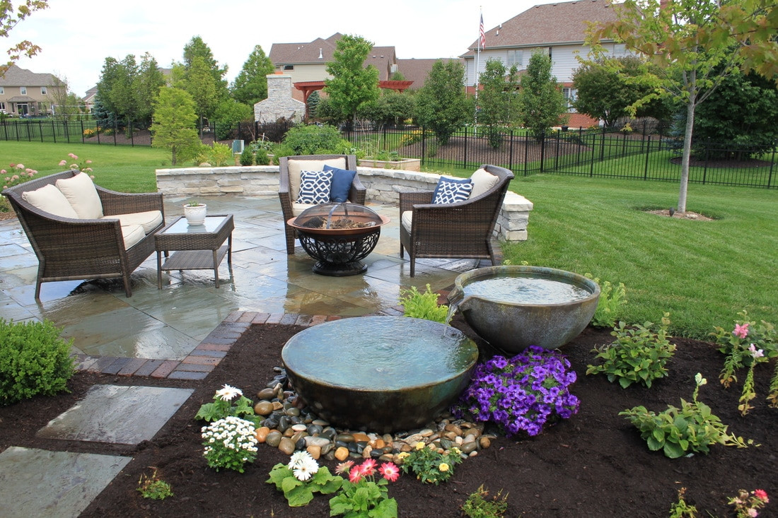 Backyard Fountain Ponds
 Bubbling Landscape Urns Fountains NH Chester Rockingham
