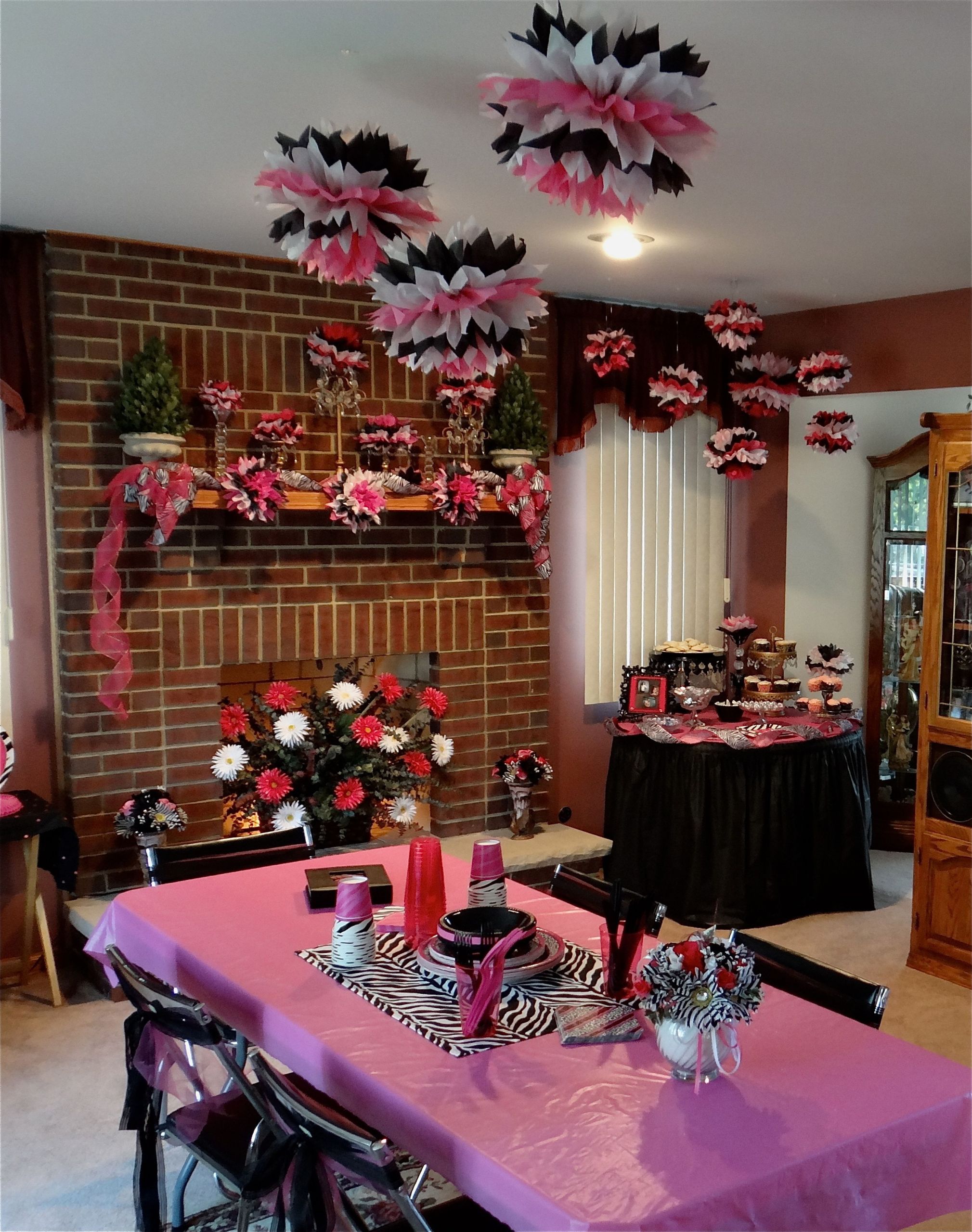 Backyard Graduation Party Ideas Pink And Black Gold
 I decorated with pink black & zebra for my daughters