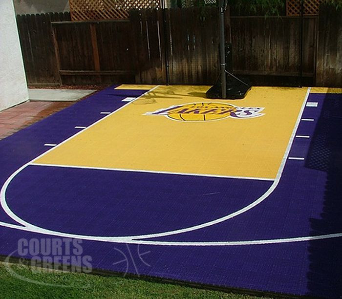 Backyard Half Court Basketball
 Installation and Sales for Courts Synthetic Grass Game