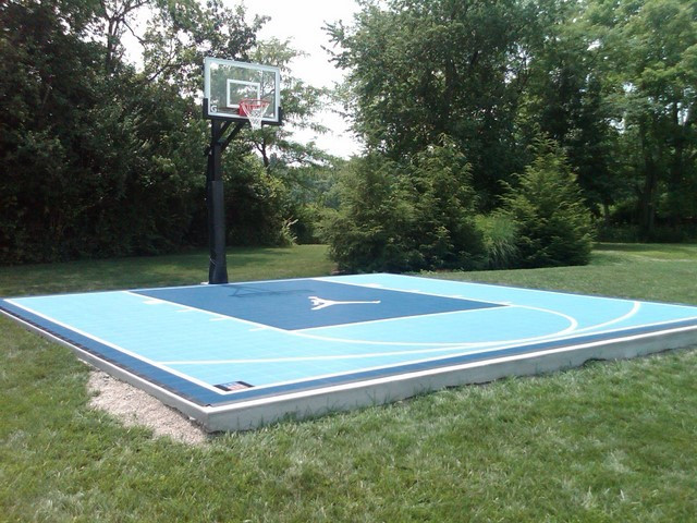 Backyard Half Court Basketball
 Outdoor Half Court Basketball Traditional Landscape