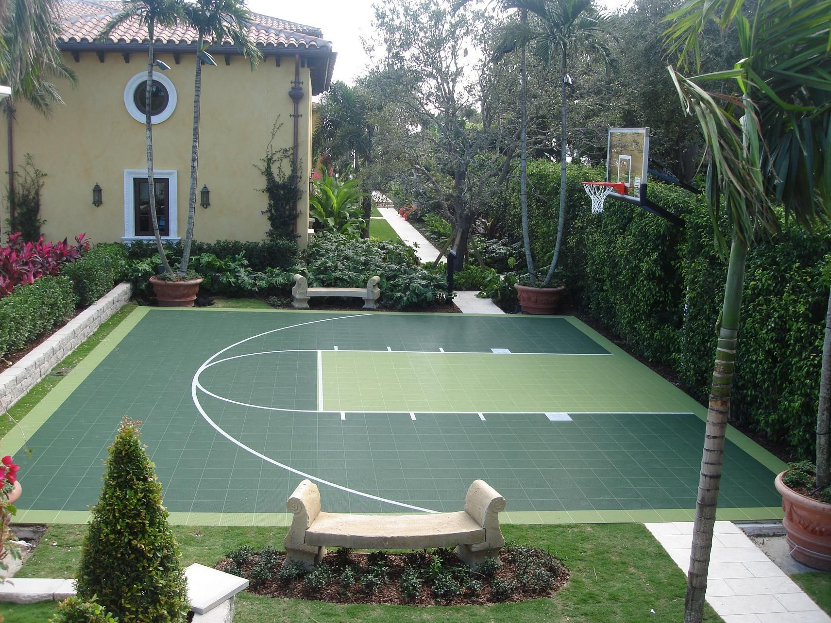 Backyard Half Court Basketball
 Check out this two tone Green Basketball Half Court Great