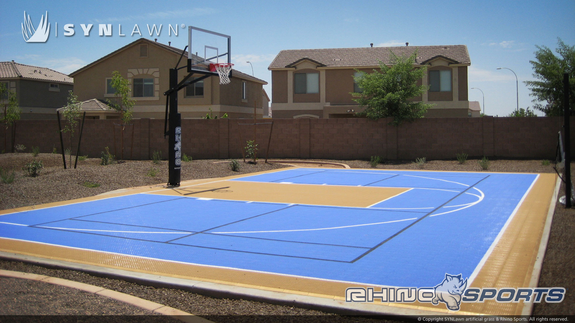 Backyard Half Court Basketball
 Multi Sport Backyard Court System SYNLawn of Canada