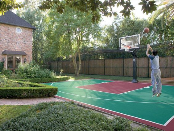 Backyard Half Court Basketball
 Backyard Basketball Court Ideas To Help Your Family Be e