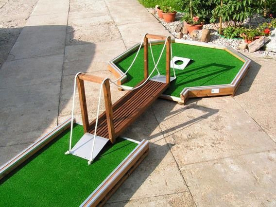 Backyard Miniature Golf Course Kits
 Wooden bridge for mini golf and crazy golf decoration